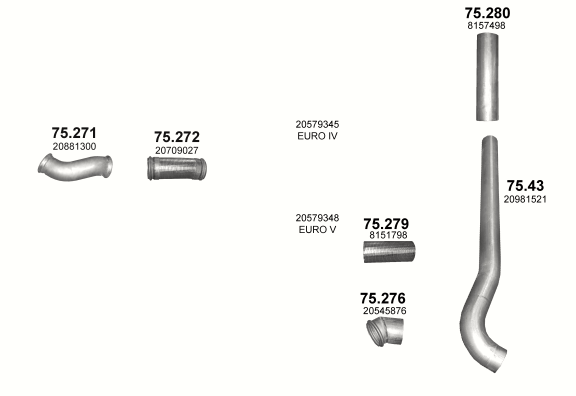 Auspuffanlage für VOLVO FM 13 12.8 (D13A)