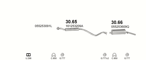 Auspuffanlage für VOLKSWAGEN GOLF I 1.8 (GLI)