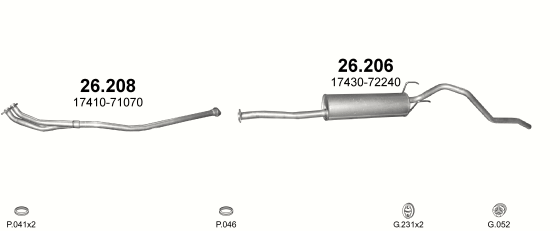 Auspuffanlage für TOYOTA HI-LUX 1.8 (1.8)