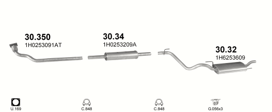 Auspuffanlage für VOLKSWAGEN GOLF III 1.9 D