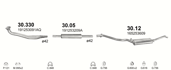 Auspuffanlage für VOLKSWAGEN JETTA II 1.6