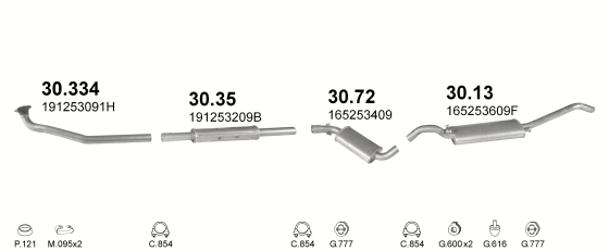 Auspuffanlage für VOLKSWAGEN JETTA II 1.8