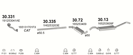 Auspuffanlage für VOLKSWAGEN JETTA II 1.8