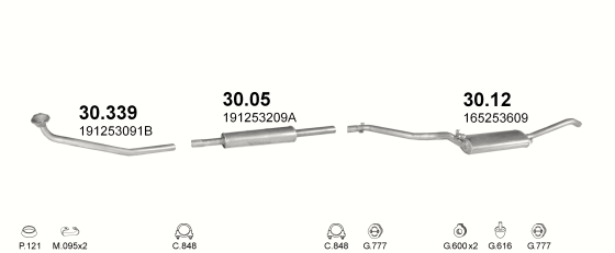 Auspuffanlage für VOLKSWAGEN JETTA II 1.6 D