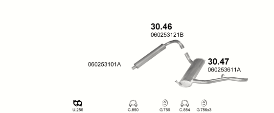 Auspuffanlage für VOLKSWAGEN LT 2.0