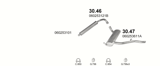Auspuffanlage für VOLKSWAGEN LT 2.7 D