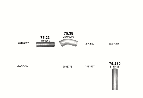 Auspuffanlage für VOLVO FM 13 12.8 (D13A / D13B (500 HP))