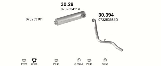 Auspuffanlage für VOLKSWAGEN LT 2.4 D (SWB)