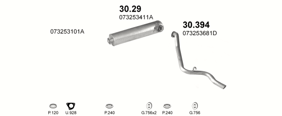 Auspuffanlage für VOLKSWAGEN LT 2.4 D (LWB)