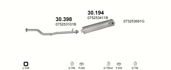 Auspuffanlage für VOLKSWAGEN LT 2.4 D (2.4 TD LWB)