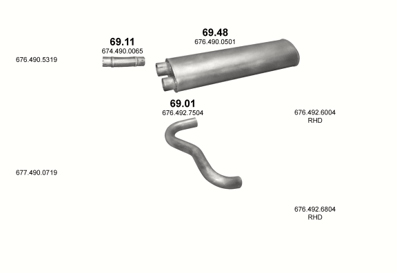 Auspuffanlage für MERCEDES 10-16 T 1117/1317 L-LS/1517 L