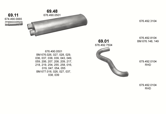 Auspuffanlage für MERCEDES 10-16 T 817 K-L-LS-S/917/1117/1117 L-LS-S/1120/1120 L/1317 S-K-AK/13