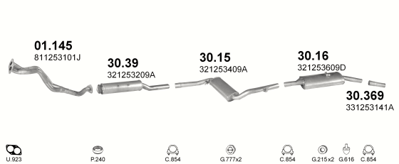 Auspuffanlage für VOLKSWAGEN PASSAT 1.8 (GT)