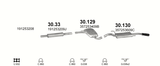 Auspuffanlage für VOLKSWAGEN PASSAT 1.8 (1.8 16V)