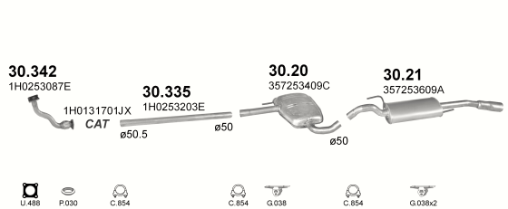 Auspuffanlage für VOLKSWAGEN PASSAT 1.8