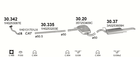 Auspuffanlage für VOLKSWAGEN PASSAT 1.8