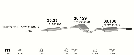 Auspuffanlage für VOLKSWAGEN PASSAT 2.0 (2.0 16V)