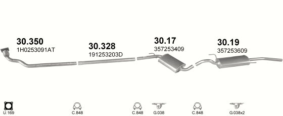 Auspuffanlage für VOLKSWAGEN PASSAT 1.9 D