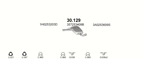 Auspuffanlage für VOLKSWAGEN PASSAT 1.9 D