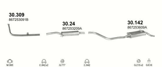 Auspuffanlage für VOLKSWAGEN POLO 1.05