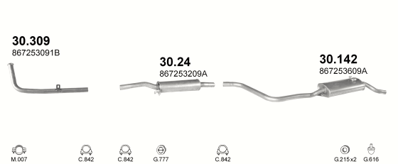 Auspuffanlage für VOLKSWAGEN POLO 1.3