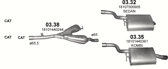 Auspuffanlage für BMW 5 E39 2.5 (523i)