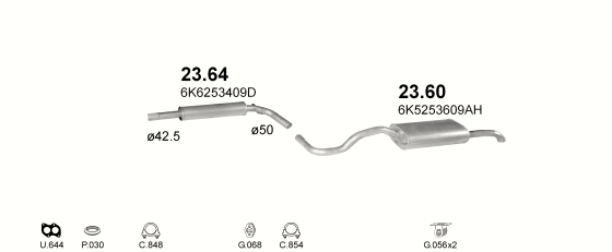 Auspuffanlage für SEAT CORDOBA 1.6 (1.6i)