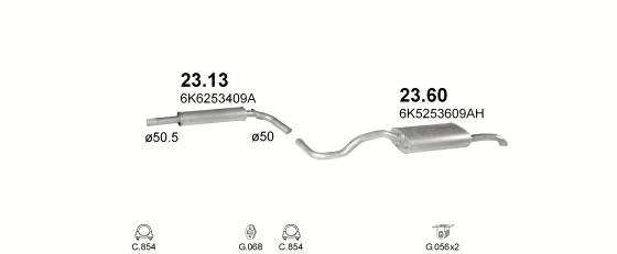 Auspuffanlage für VOLKSWAGEN POLO 1.6 (1.6i)