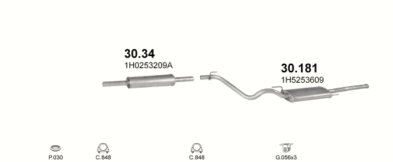 Auspuffanlage für VOLKSWAGEN VENTO 1.4 (MICRO)