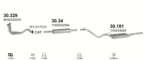 Auspuffanlage für VOLKSWAGEN VENTO 1.6