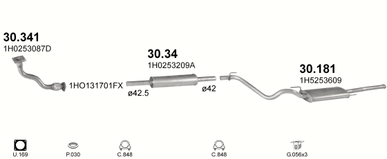 Auspuffanlage für VOLKSWAGEN VENTO 1.8 (1.8i AAM)