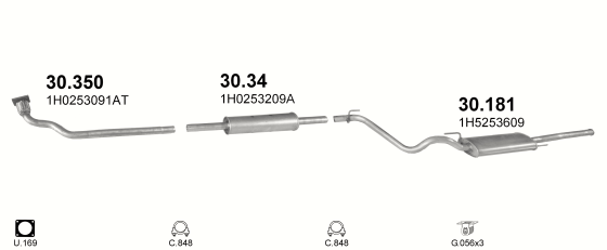 Auspuffanlage für VOLKSWAGEN VENTO 1.9 D