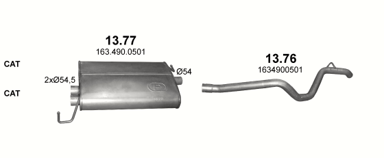 Auspuffanlage für MERCEDES ML320 - W163 3.2