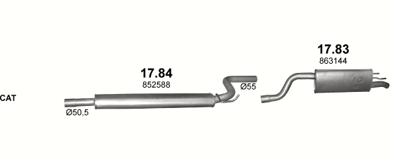 Auspuffanlage für OPEL MERIVA B 1.4 (1.4i Turbo)