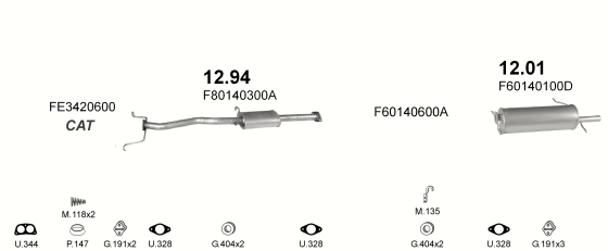 Auspuffanlage für MAZDA 626 2.0 (2.0i 8V)