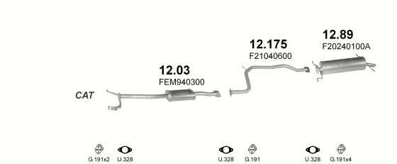 Auspuffanlage für MAZDA 626 2.0 (2.0i 8V)