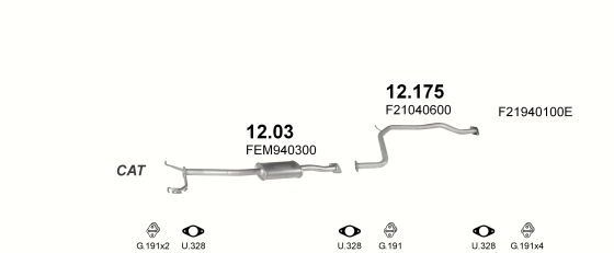 Auspuffanlage für MAZDA 626 2.0 (2.0i 8V)