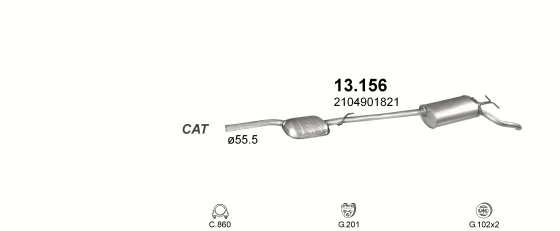 Auspuffanlage für MERCEDES E220 - W210 2.2 D (W210 E220)