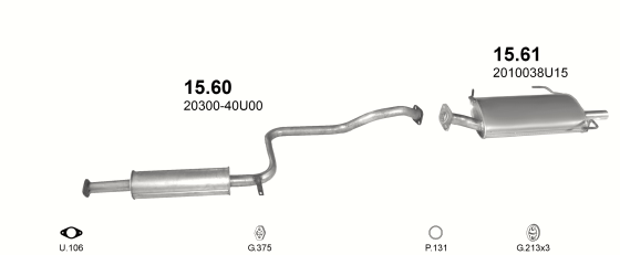 Auspuffanlage für NISSAN MAXIMA 3.0 (3.0i V6)