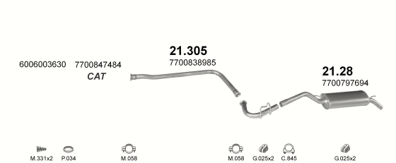 Auspuffanlage für RENAULT CLIO 1.2 (C3G)