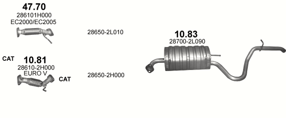 Auspuffanlage für HYUNDAI i30 1.4 (1.4i)