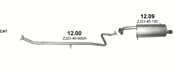 Auspuffanlage für MAZDA 2 1.3 (1.3i)