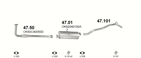 Auspuffanlage für KIA K2700 2.7