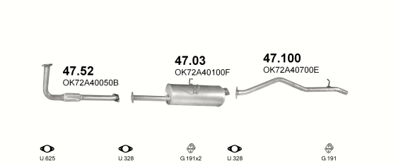 Auspuffanlage für KIA PREGIO 2.7