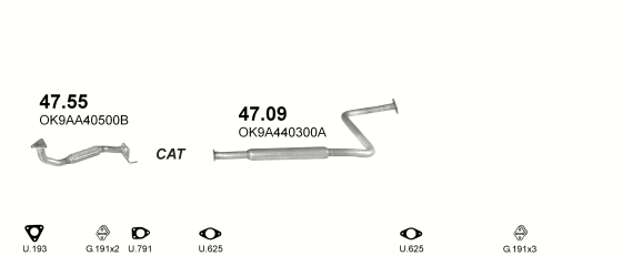 Auspuffanlage für KIA CLARUS 1.8 (VER. II)