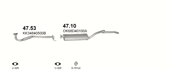 Auspuffanlage für KIA CERES 2.4 D
