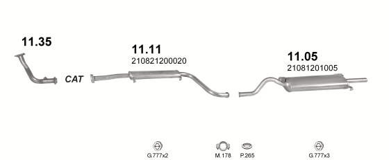 Auspuffanlage für LADA SAMARA 1.5 (1.5i 8V)