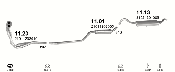 Auspuffanlage für LADA 2102 1.3