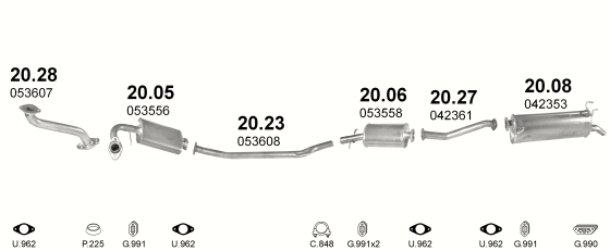 Auspuffanlage für POLONEZ TRUCK 1.6 (DOUBLE CAB ROY)