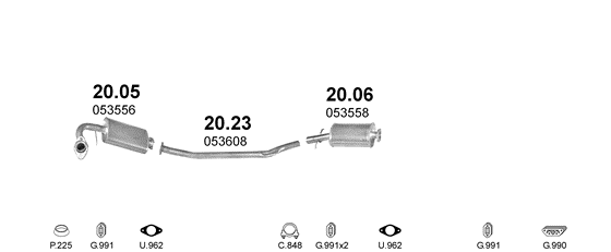 Auspuffanlage für POLONEZ TRUCK 1.9 D (STANDARD)